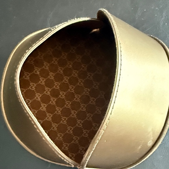 Authentic Gucci Metallic Gold Leather Sunglass Case - Picture 2 of 3